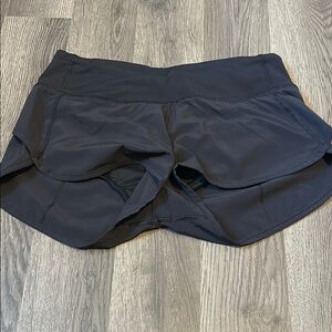 Lululemon Athletica Black Athletic Shorts with Curved Hem